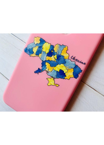 Матовий рожевий чохол на Samsung Galaxy A15 (A155) / M15 Карта України (принт 261) CASE CONTROL (360657796)