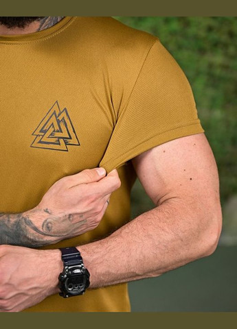 Патріотичний літній чоловічий костюм з принтом орел футболка+шорти койот Freedom