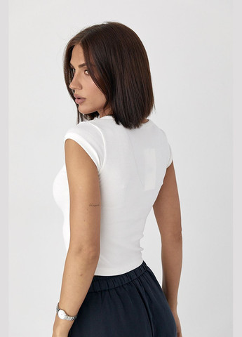 Приталенная футболка на пуговицах Lurex - (333339871)