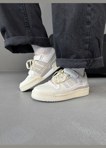 Бежеві Осінні кросівки чоловічі і жіночі adidas adidas forum 84 beige white grey | адідас найтбол бежеві білі сірі No Brand