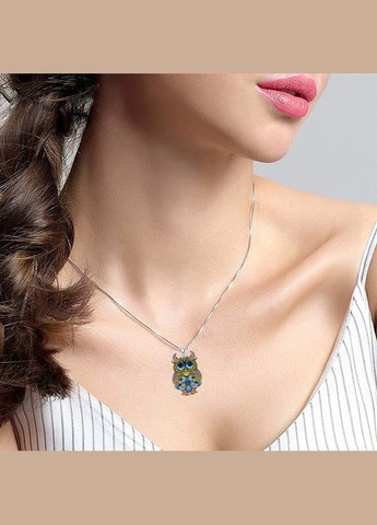 Цепочка с кулоном нержавеющая сталь и емаль Симпатичная Сова 3.7 см Liresmina Jewelry (285814447)