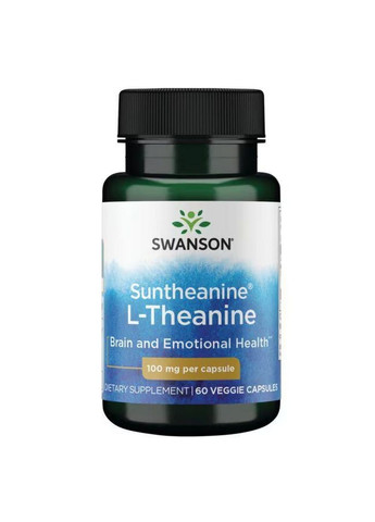 Аминокислота L-Theanine 100 mg Suntheanine, 60 вегакапсул Swanson (293340292)