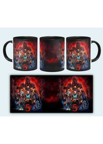 Чашка Stranger Things 5 330 мл Чорна (LV-ST-01) No Brand (400066899)