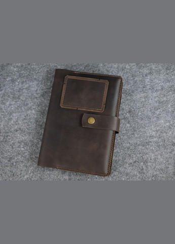 Шкіряна обкладинка для блокноту А5 Дизайн №4, натуральна Вінтажна шкіра, колір Шоколад Berty (299397048)