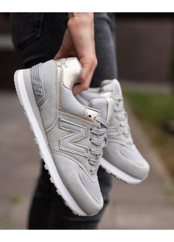 КРОССОВКИ ЖЕНСКИЕ NEW BALANCE 574 GREY GOLD V3 НЬЮ БЕЛАНС 574 No Brand серые демисезоны (367172388)