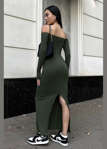 Оливкова (хакі) повсякденний, кежуал, вечірня сукня футляр Liton