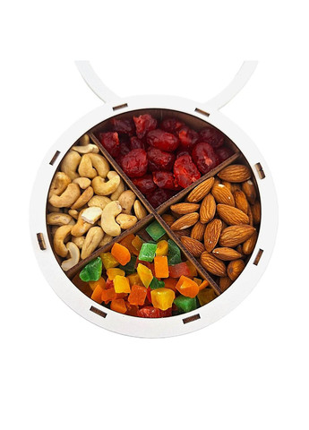 Смесь орехов и сухофрукты 350 г в круглой деревянной коробке. Царство Меду (340479660)