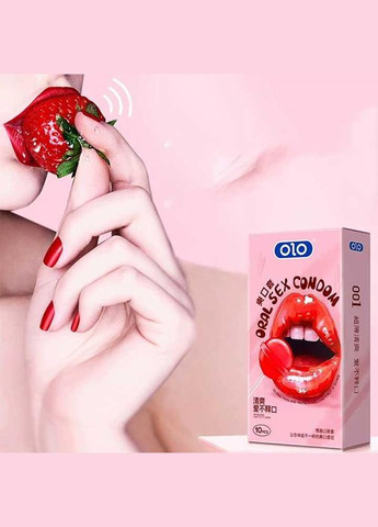 Презервативы Ultrathin Oral Sex Ультратонкие Клубника 10 шт. OLO (335399502)