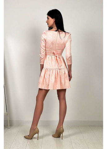 Персикова сукня жаккард 3d весна 24018 персикова Tanita-Romario