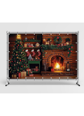 Фотозона Камин и новогодняя атмосфера – №46573 Vinylpex (369930264)