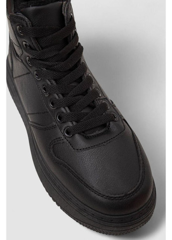 Чорні кеди жіночі на хутрі,, 248rk02 No Brand