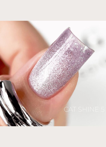 Гель лак Cat Shine №5 Хрустальный кошачий глаз - Гель лак для ногтей кошачий глаз светло-фиолетовая Хрустальная Кошечка Saga (342376335)