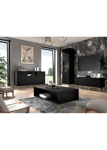 Тумба под телевизор в гостиную Ravenna B 150 3D черная Bim Furniture (291124511)