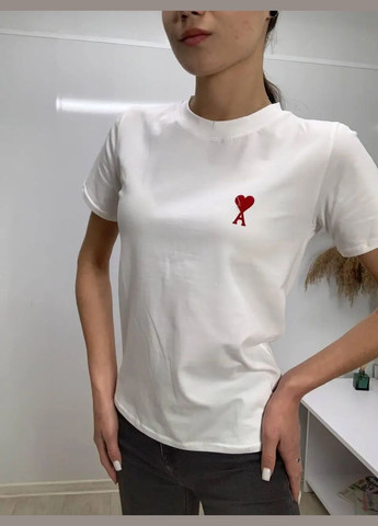 Жіноча футболка на літо з принтом Амі, бавовна No Brand - (328265429)