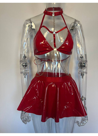 Латексный костюм женский для ролевих игор "Новогодний кролик" красный No Brand (315403198)