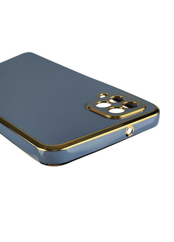 Чехол для Galaxy M12 SM-M127F с золотой окантовкой с защитой камеры на самсунг м12 синий Samsung (366019902)