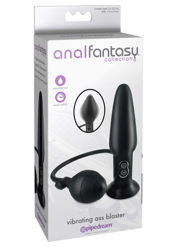 Анальна пробка Anal Fantasy з вібрацією та функцією накачування, чорний Pipedream (297134179)