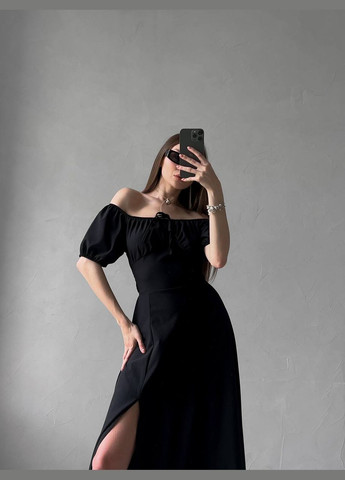 Черное кэжуал платье N.Family однотонное