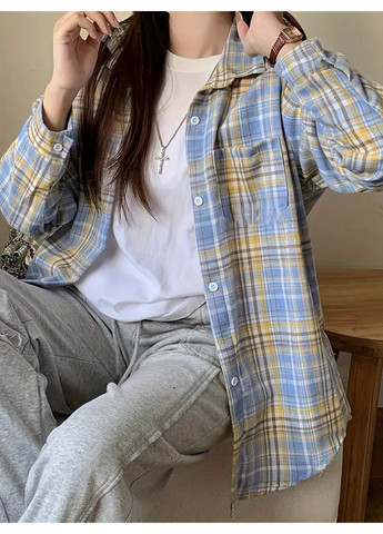 Сорочка жіноча повсякденна в клітинку-One-size(S-L) No Brand (360554982)