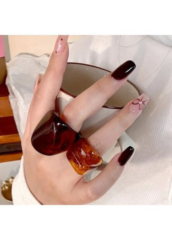 Кільця жіночі акрилові біжутерія Набор 3 одиниці No Brand (366668037)