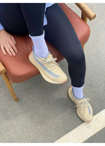 Желтые демисезонные кроссовки мужские adidas yeezy boost 350 v2 yellow linen адидас изи буст No Brand