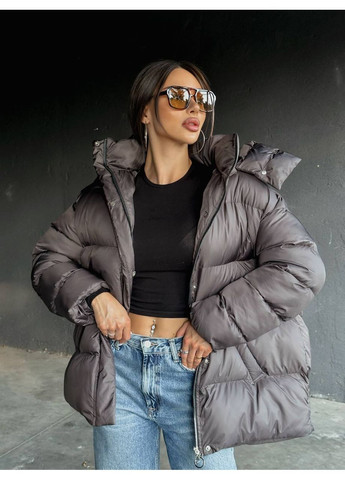 Коричневый демисезонный Пуховик Style Point