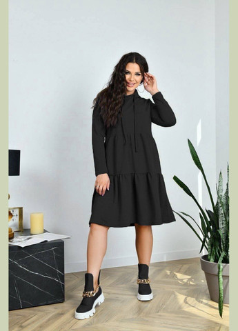 Чорна сукня з капюшоном No Brand