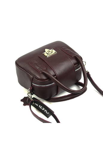 Бордовая женская кожаная маленькая сумка с ручками и длинным ремешком через плечо кросс боди Serebro (278634432)
