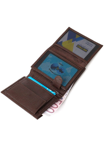 Компактный мужской бумажник из натуральной зернистой кожи без застежки 21989 Bond (331910011)