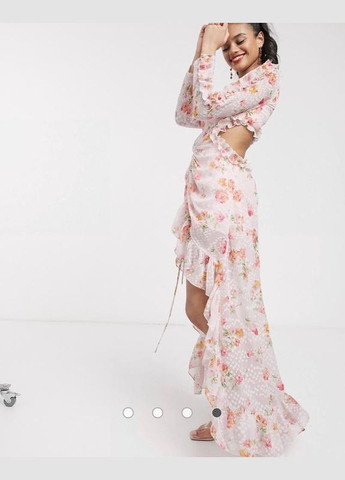 Розовое платье мини со шлейфом Asos