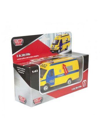 Автомодель ГАЗЕЛЬ ПОЛИЦИЯ (желтая, светлая, озвуч. укр. языке) Technopark (315153637)