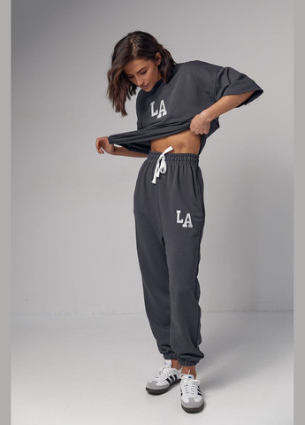 Женский спортивный костюм с вышивкой LA 02305 Lurex (292252989)