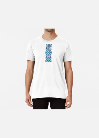 Біла чоловіча патріотична футболка з принтом вишиванка м1 Stedman