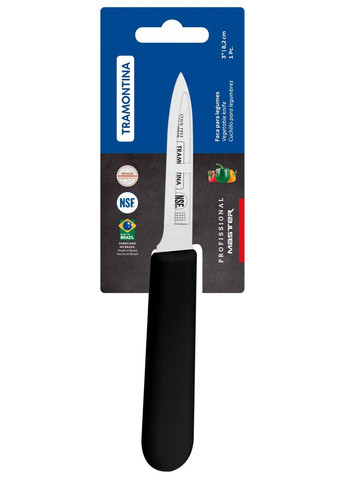 Ніж PROFISSIONAL MASTER black для овочів 76мм інд. (24625/103) Tramontina (365276394)