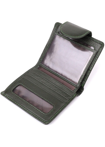 Вертикальний жіночий гаманець з натуральної шкіри 23070 Зелений st leather (330359605)
