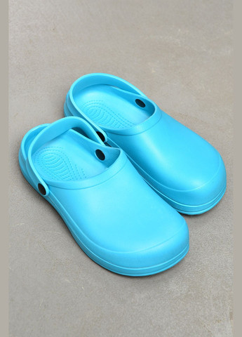 Кроксы женские бирюзового цвета Let's Shop (325610180)