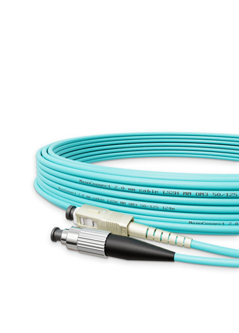 Патч-корд оптичний SC/UPC-FC/UPC Бірюзовий LSZH, Multimode OM3 (MM), Simplex, 2мм - 10 м NanoConnect (299337847)