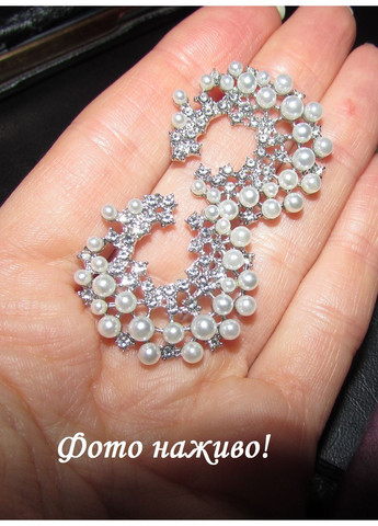 Серьги с бусинами-жемчужинками в стразах очарование, 1802 No Brand (370369263)