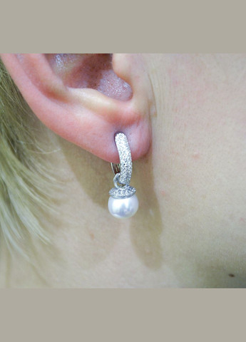 Серьги с жемчугом 8422 Maxi Silver (337133035)