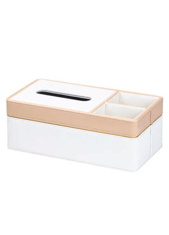 Салфетница-органайзер из эко-кожи 3 отделения 27*14*'10 см Белый с бежевым HP9190 TS Kitchen (370707627)
