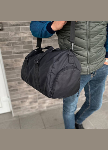 Чорна спортивна дорожня сумка текстильна сумка із відділенням для взуття Strong No Brand (282676656)