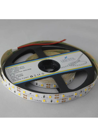 LED стрічка 3000K, 6 Вт/м, 2835, 60 діодів, IP33, 12V, 500 LM, тепле світло Led-Stil (371777581)