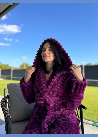 Халат женский махровый с капюшоном на запах длинный (П4К-Al-sharpey-halat-003-02) No Brand (308864383)