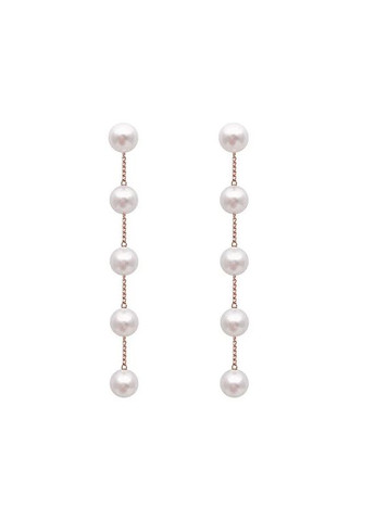 Сережки з перлинами перлові довгі перли висячі з білими перлами No Brand (343051599)