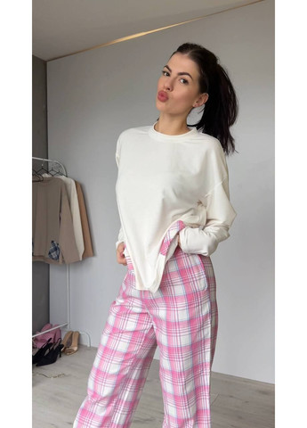 Розовая всесезон пижама свитшот + брюки Україна Emmi