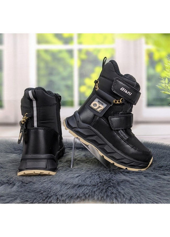 Черные повседневные зимние ботинки дутики зимние детские для девочки Biki