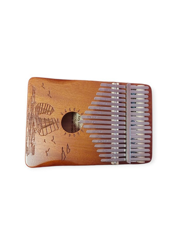 Калимба с резонатором Kalimba на 17 язычков Ручное фортепиано Коричневый с Узором Корабли в море K-17-20K No Brand (371772696)