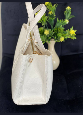 Жіноча брутальна сумка шопер із еко-шкіри молочного кольору 32499 Fashion (338187989)