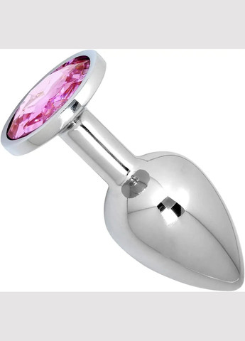 Металлическая анальная пробка с кристаллом цветным розовый для анального секса анала втулка размер M No Brand (341309982)