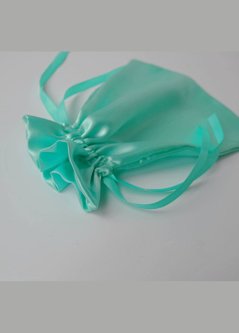 Еко мішечок атласний, мішок для зберігання пакування товарів подарунків м'ята 25х20 No Brand з рюшою (315403154)